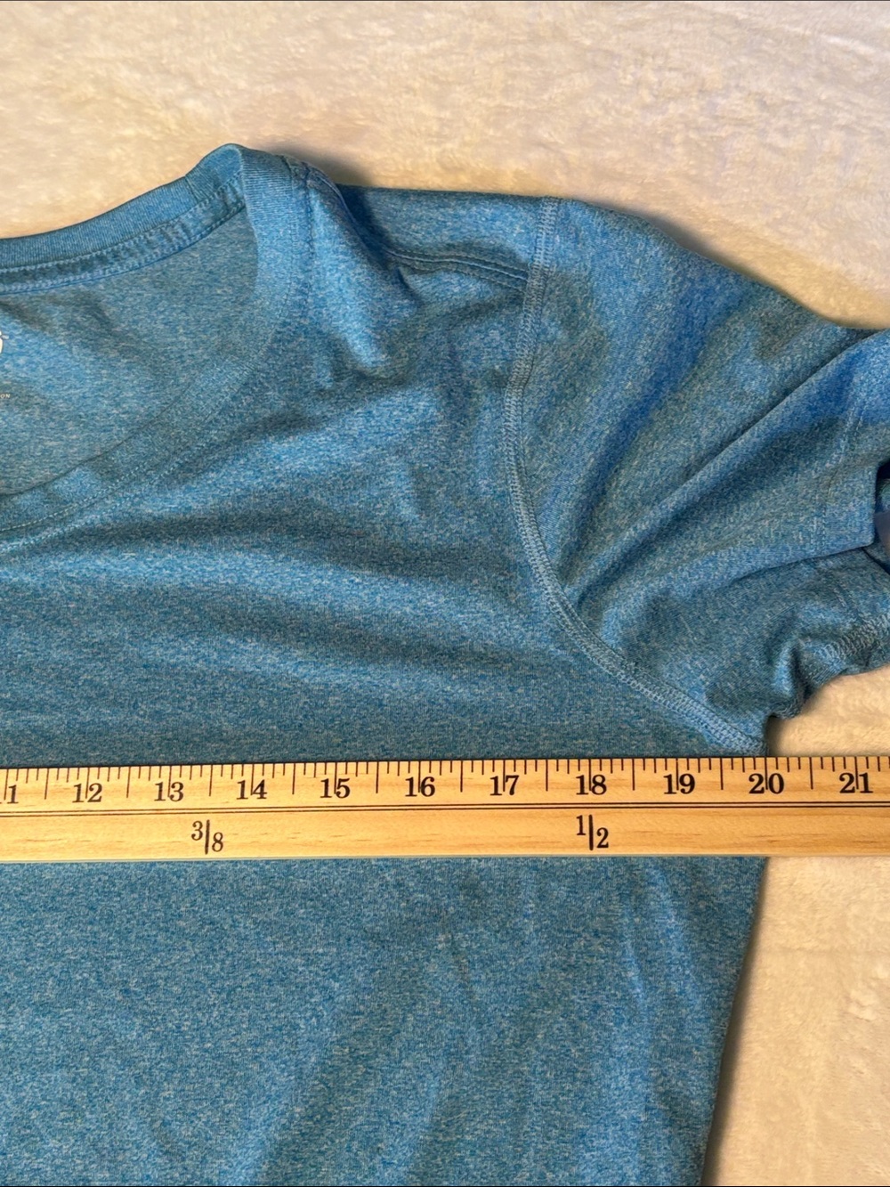 REI Women's Short Sleeve Crew Tee - Heathered Teal Blue Size Large - Picture 4 of 7